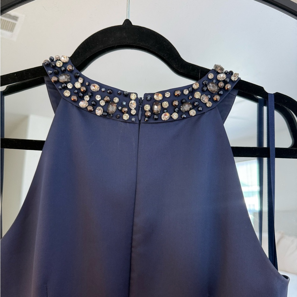 Eliza J Navy Satin Maxi Dress - Picture 7 of 10